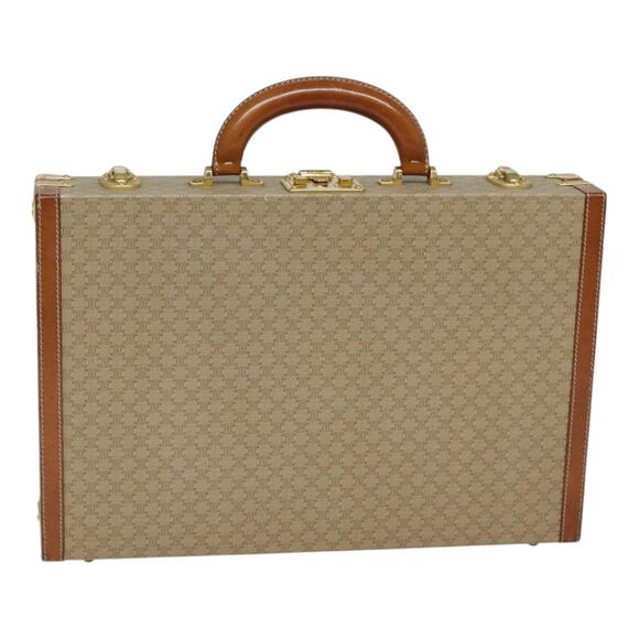 CELINE Macadam Canvas Attache Case Beige Brown Gold - Picture 1 of 13